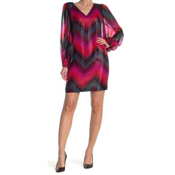 Trina Turk Hitachi Silk Blend Shift Dress Size 2 Multicolor Party Night Out - Picture 6 of 13